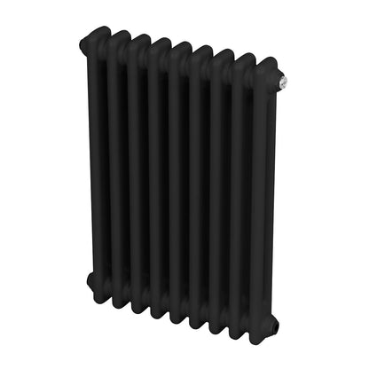 Baridi DH361 Horizontal Traditional 2 Column Radiator 600 x 427mm - Black | Steel | Horizontal traditional 2 column radiator delivers a BTU output of