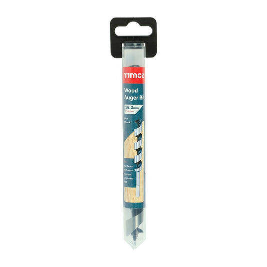 TIMCO Hex Shank Wood Auger Bit 16.0 x 155 Pack 1
