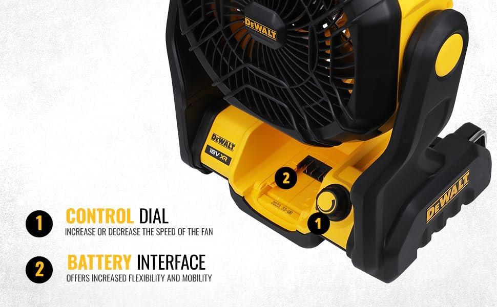 DEWALT DCE512N XR Brushless Fan 18V Cordless Portable Fan Bare Unit