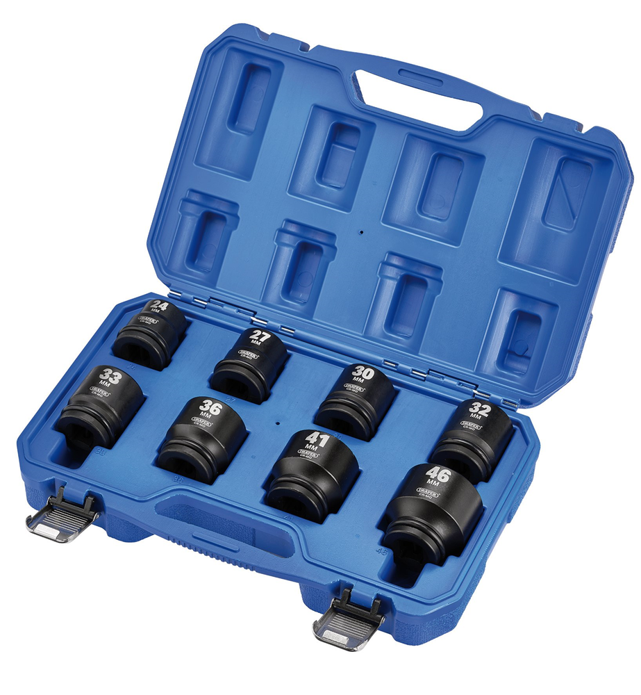 Draper 8PC 3/4" SQ.DR IMPACT SOC.SET Metric Impact Socket Set, 3/4" Sq. Dr. (8 Piece)