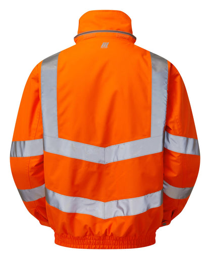 Pulsar PR496 Hi Vis Orange Padded Bomber Jacket RIS-3279-TOM Rail Workwear Waterproof
