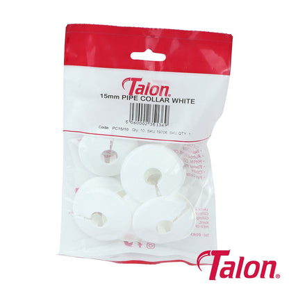 TIMCO Pipe Collar - White 15mm White Pack 10
