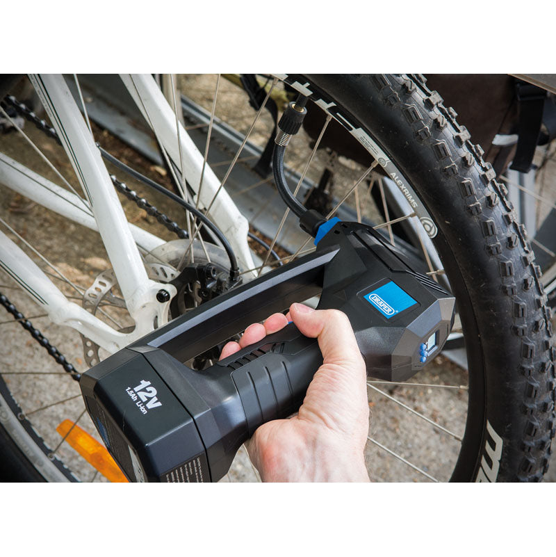 Draper 20582 12v Cordless Car/Van Digital Tyre Air Compressor Inflator PUMP