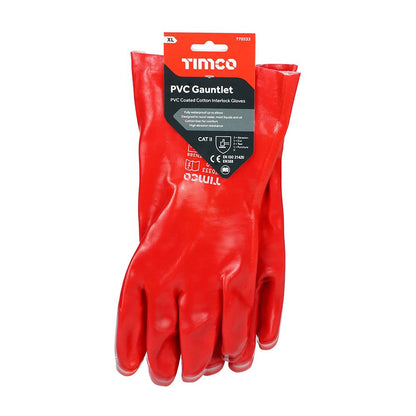 TIMCO PVC Coated Gauntlets Cotton X Large Pack 1