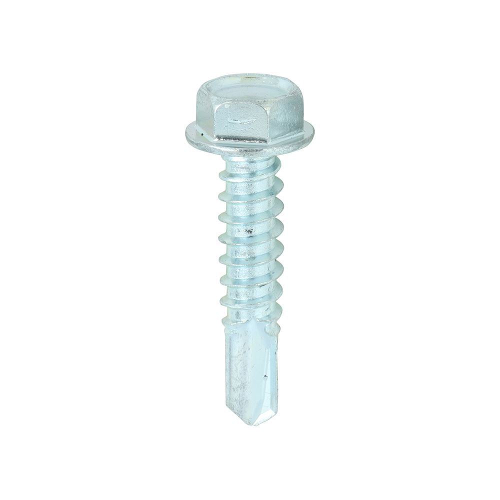 TIMCO Hex Screw S/DRILL No3 Zinc 12 x 1 Silver Pack 500