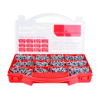 TIMCO S/Tapping Screw MixedTray Zinc 1,305pcs Silver Pack 1