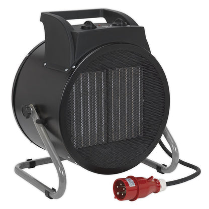 Sealey PEH9001 Industrial PTC Fan Heater 9000W/400V | Btu/hr - 31,000, 6000/9000W, 400V - 16A, Thermostat, Tip-Over Switch