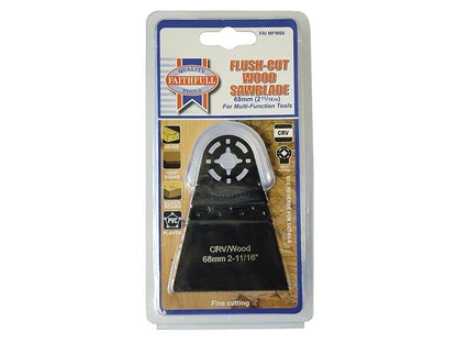 Faithfull FAIMFW68 Multi-Functional Tool CrV Flush Cut Wood Blade Side Set 68mm |