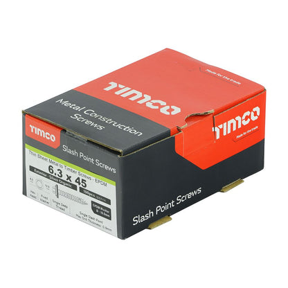 TIMCO Hex Screw W16 Slash EXT 6.3 x 45 Silver Pack 100