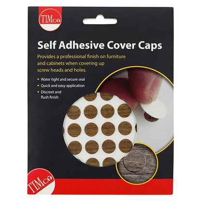 TIMCO Adhesive Caps Dijon Walnut 13mm Pack 112