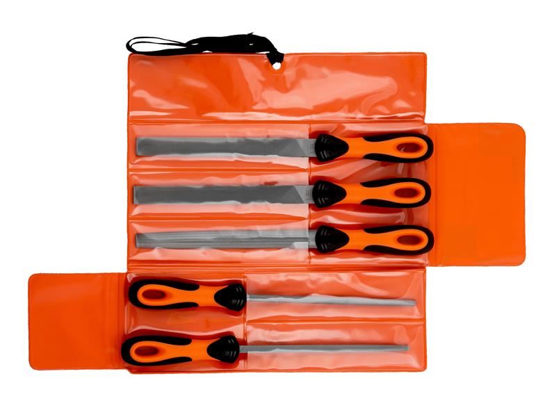Bahco 1-478-08-1-2 200mm (8in) Engineering Mixed Cut File Set, 5 Piece