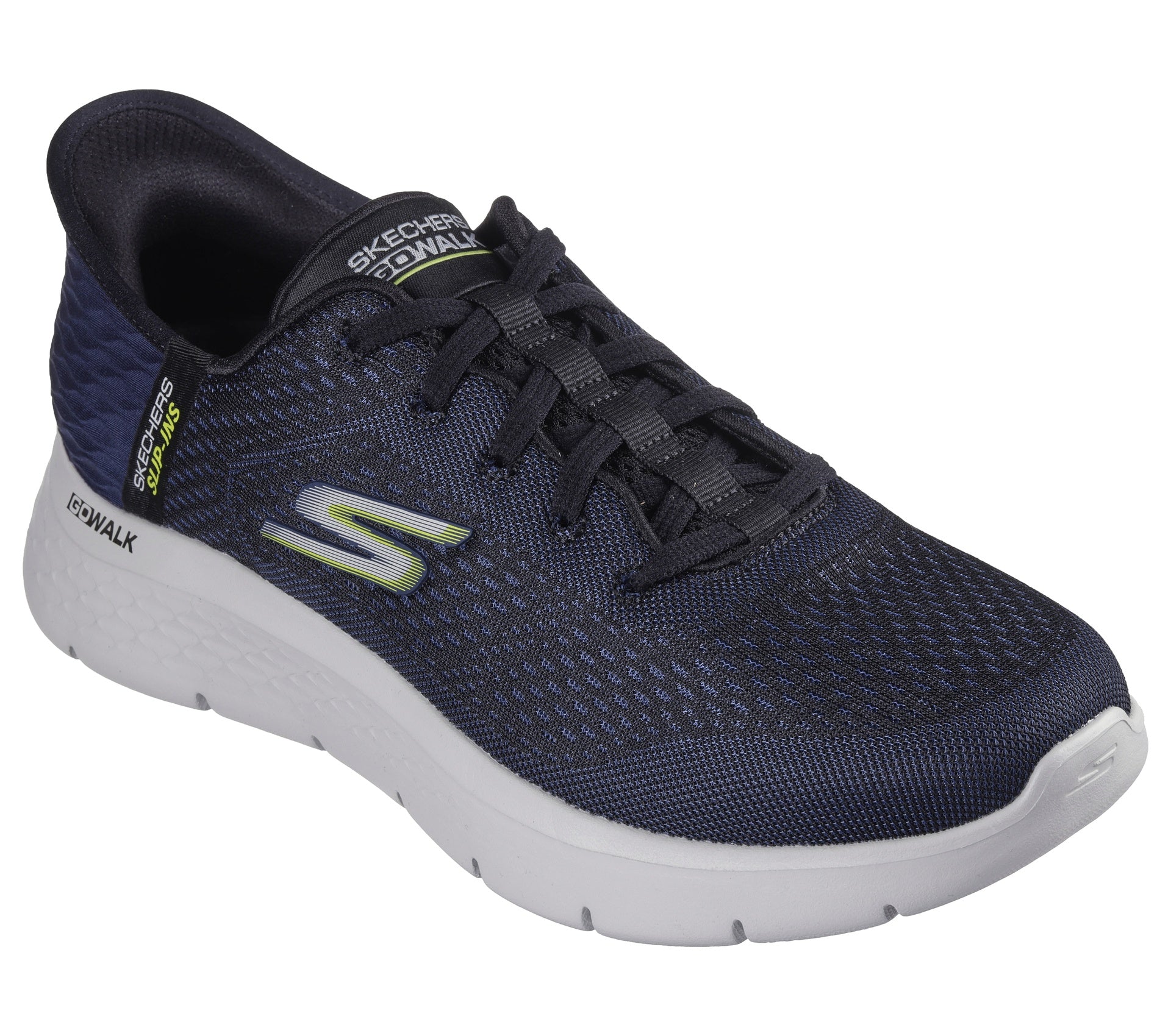 Skechers Slip-Ins - Go Walk Flex Mens Shoe | Navy/White/Lime | sz 10