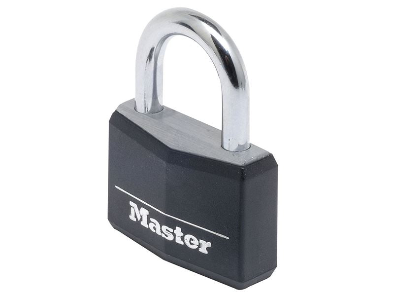 MasterLock 9150EURDBLK Aluminium Black Vinyl Cover 50mm Padlock 4-Pin
