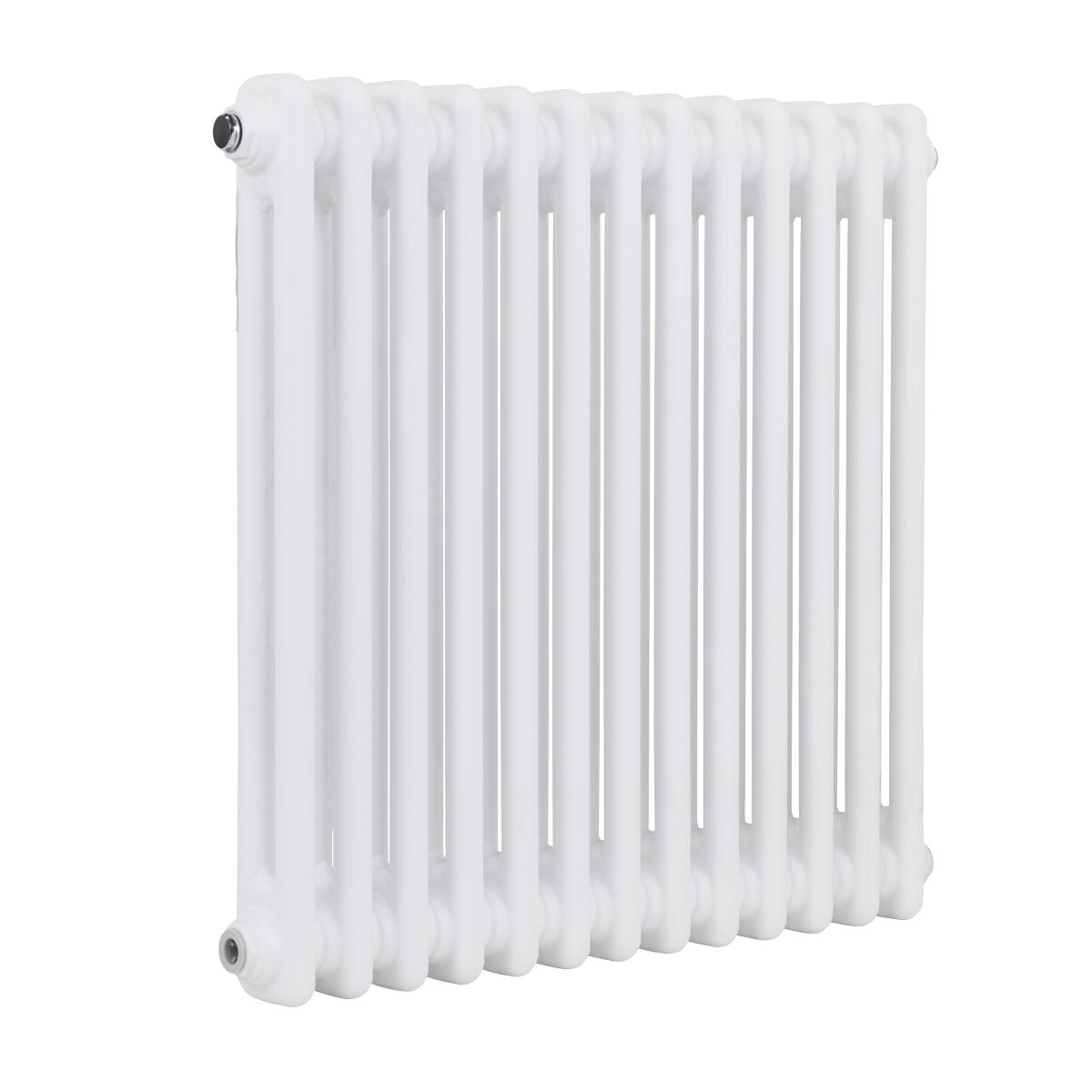Baridi DH367 Horizontal Traditional 2 Column Radiator 600 x 607mm - White | Steel | Horizontal traditional two column radiator delivers a BTU output