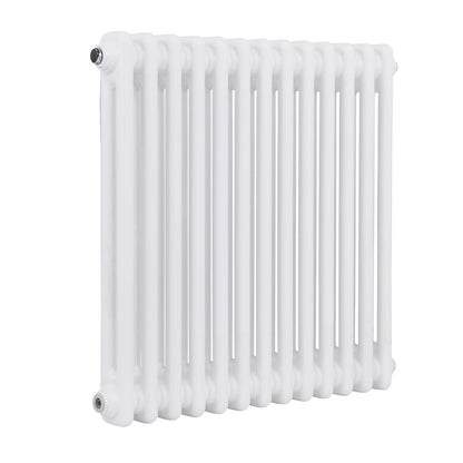 Baridi DH367 Horizontal Traditional 2 Column Radiator 600 x 607mm - White | Steel | Horizontal traditional two column radiator delivers a BTU output