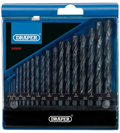 24906 Draper Metric HSS Drill Set (19 Piece) DS19MB Drill Bit Set Drill Bit Sets Professional Trade DIY Workshop Garage Use