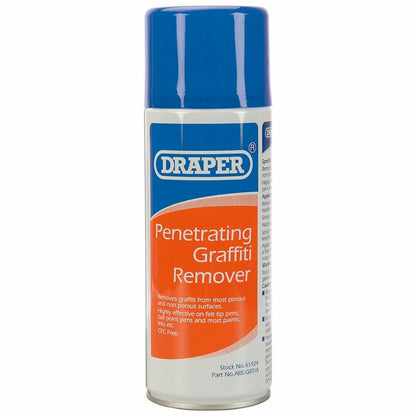 41924 Draper Penetrating Graffiti Remover, 400ml HGA-GR Aerosols Professional Trade DIY Workshop Garage Use