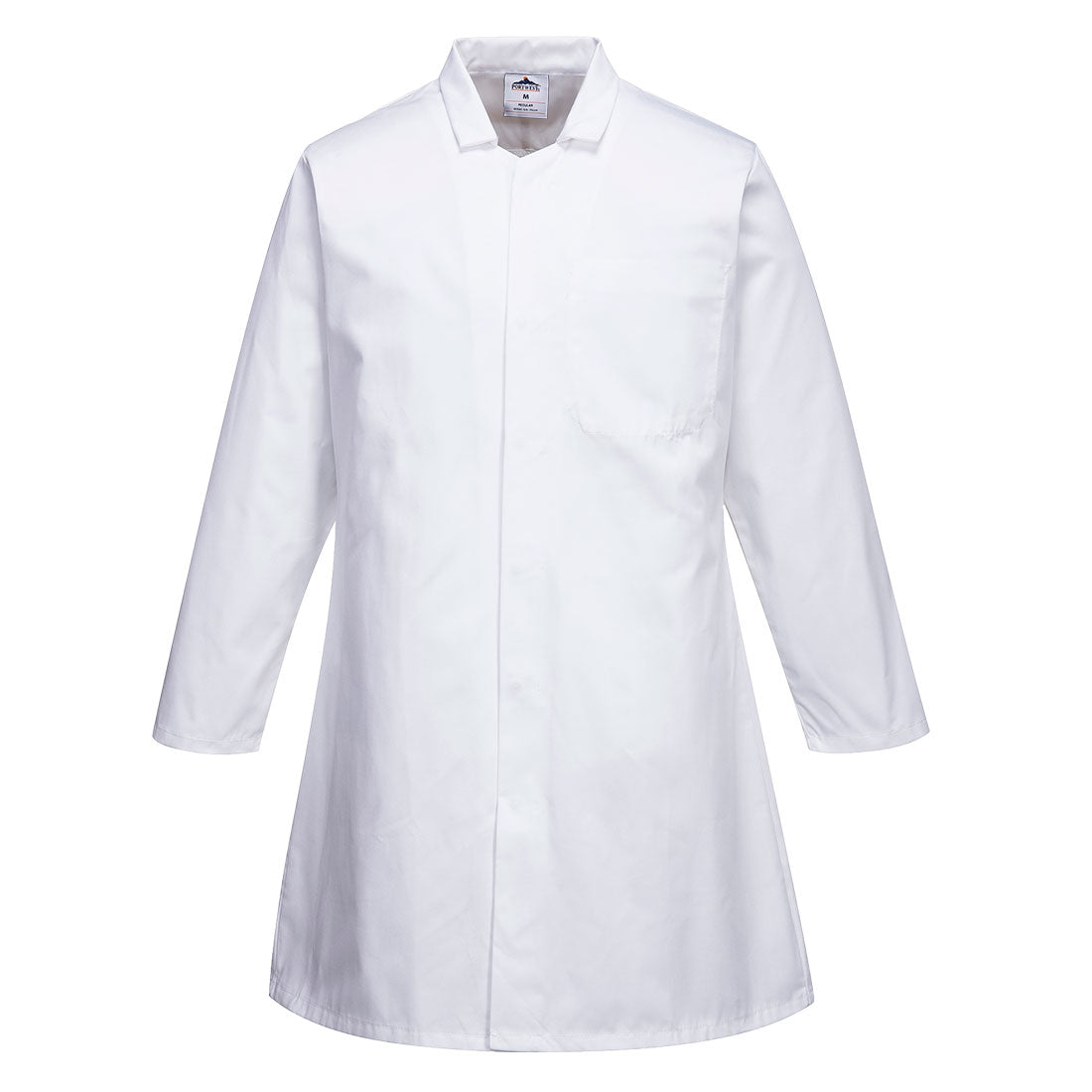 Portwest 2202 - White Men?s Food Industry Coat/overcoat, One Pocket sz Large Regular