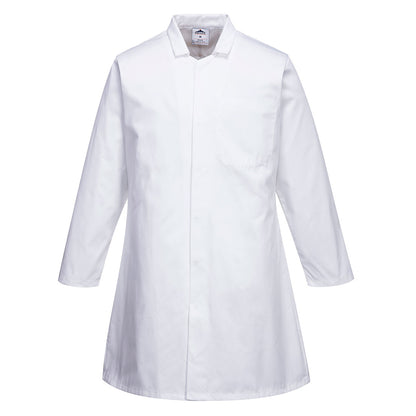 Portwest 2202 - White Men?s Food Industry Coat/overcoat, One Pocket sz Small Regular