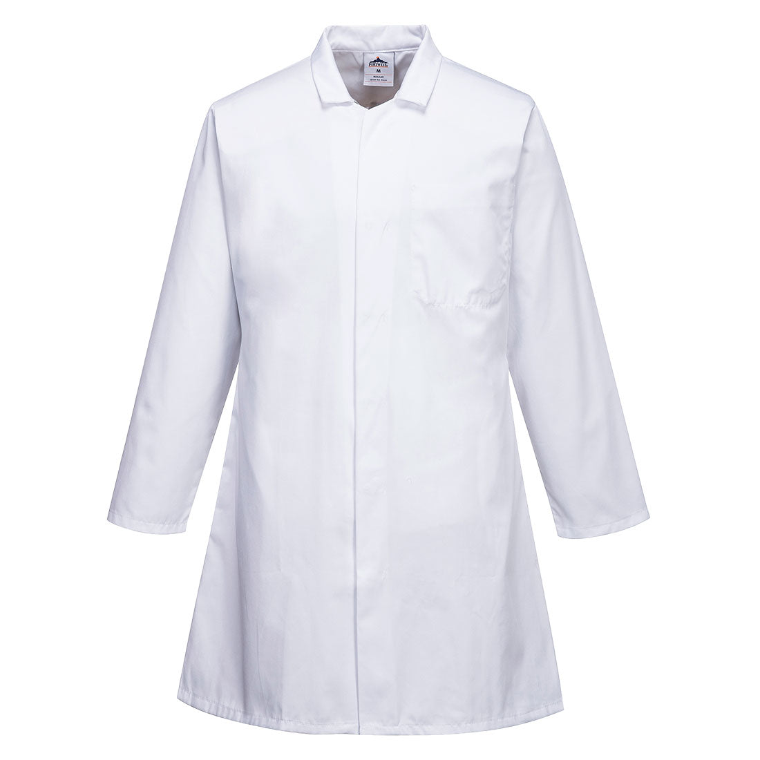 Portwest 2206 - White Mens Food Industry Coat, 3 Pockets sz Large Regular Apron jacket