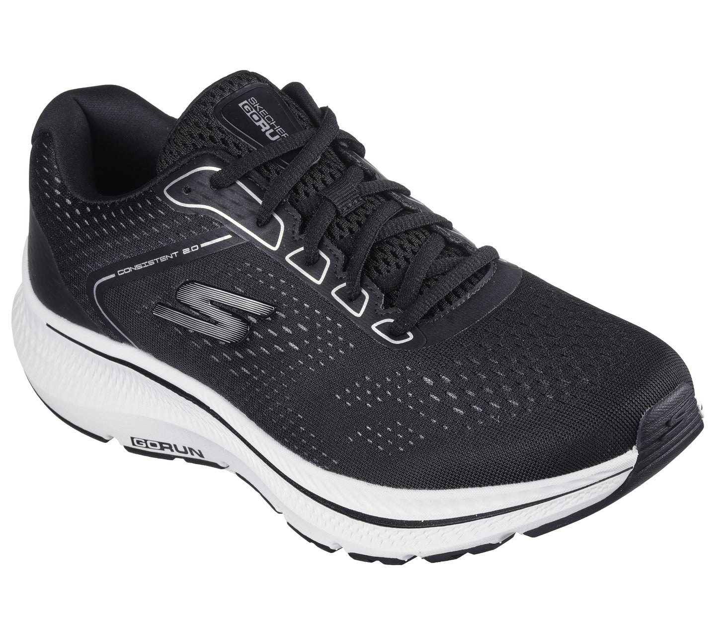 Skechers Go Run Consistent 2.0 Mens Shoe | Black/White | All Sizes