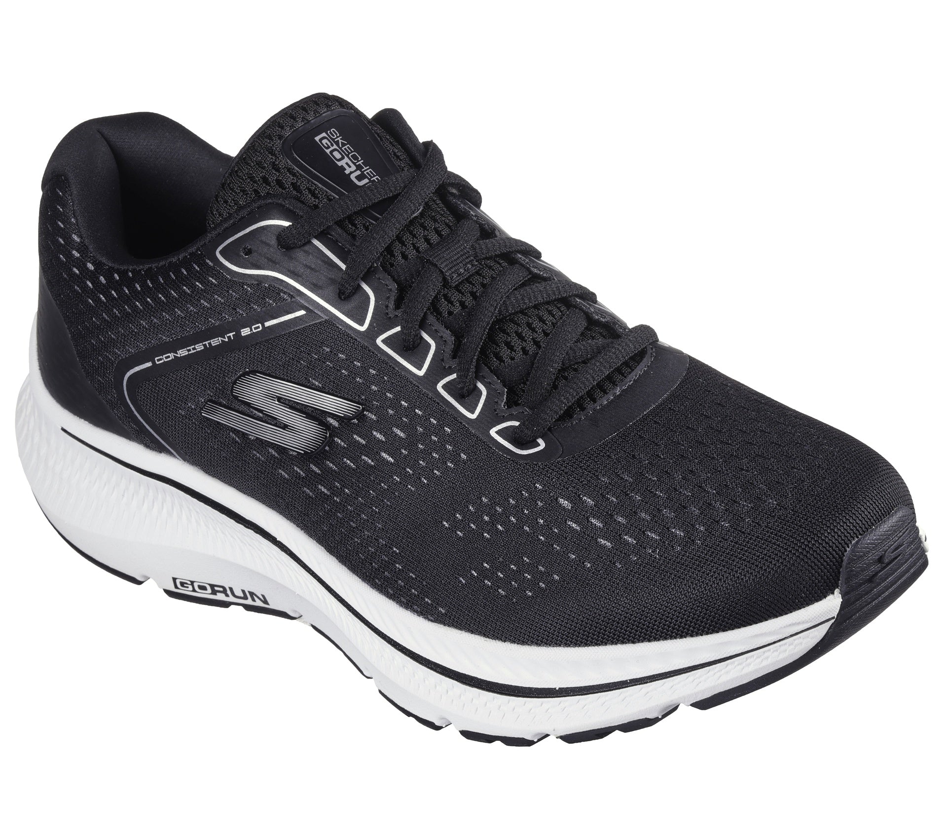Skechers Go Run Consistent 2.0 Mens Shoe | Black/White | All Sizes