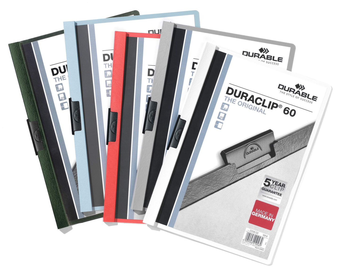 Durable DURACLIP 60 Sheet Document Clip File Folder | 25 Pack | A4