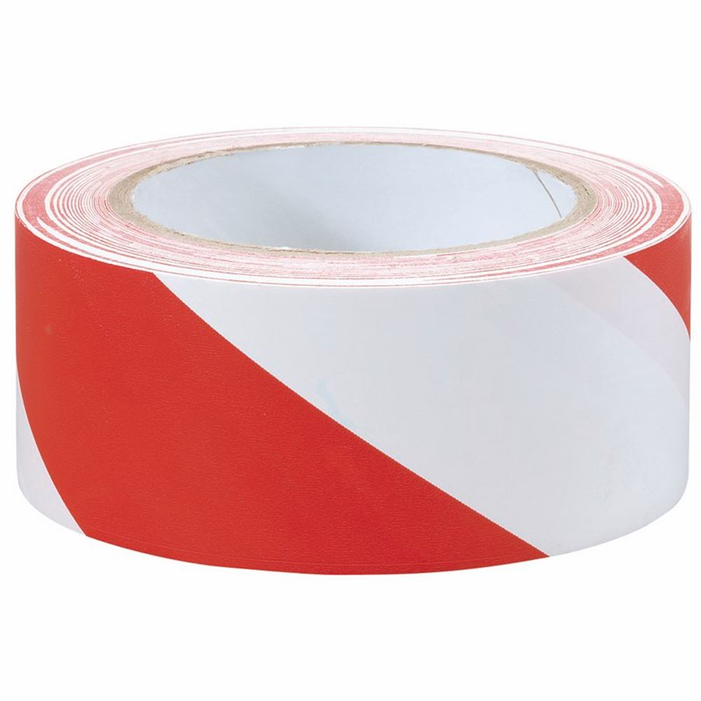 69010 Draper Hazard Tape Roll, 33m x 50mm, Red and White TP-HAZ. Tape Rolls Professional Trade DIY Workshop Garage Use