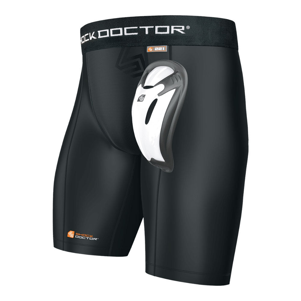 Shock Doctor Core Compression Short with Bio Flex Cup - Large - White