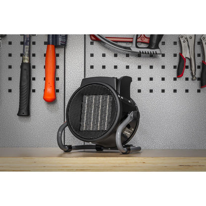 Sealey PEH2001 Industrial PTC Fan Heater 2000W/230V | 6,800Btu/hr, 1000/2000W, 230V - 13A, Thermostat | Features PTC heat conducting ceramic elements