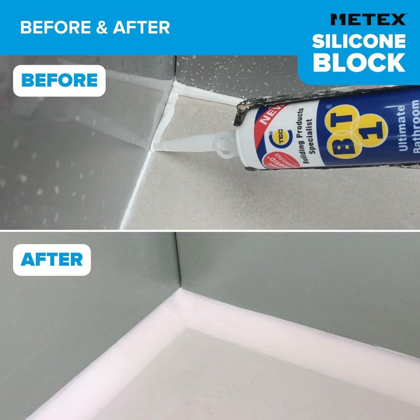 Silicone Block - 5 In 1 Easy Grip Sealant Shaping & Finishing Caulking Tool - Creates A Consistent Width Bead