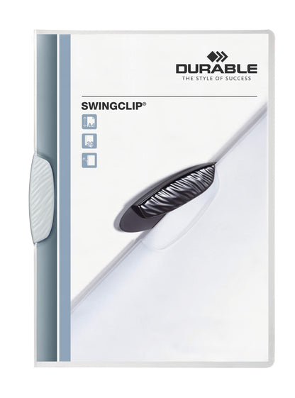 Durable SWINGCLIP 30 Document Swing Clip File Folder | 25 Pack | A4 White