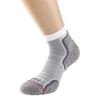 1000 Mile Run Anklet Sock Ladies White/Grey Medium