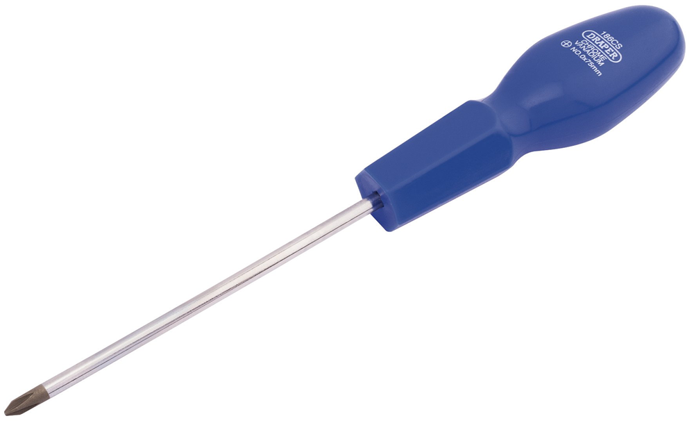 Draper NO.0X75MM C-SLOT S/DRIVER PCKD 22632 Cabinet Pattern Cross Slot Screwdrivers (display packed)