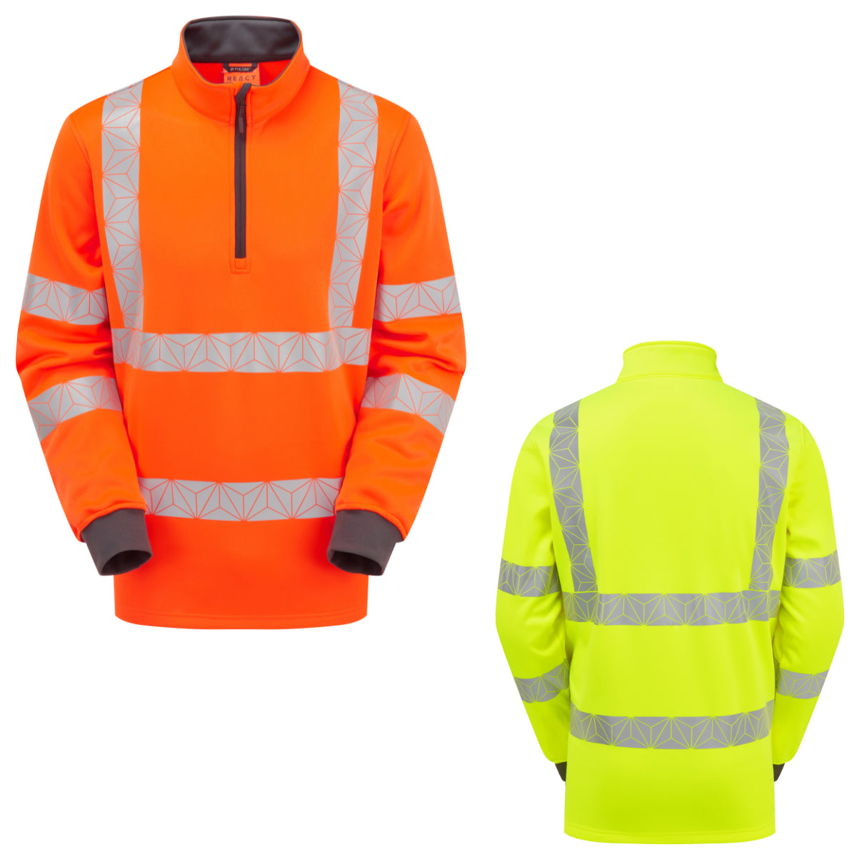 Pulsar RCT Hi Vis 1/4 Zip Sweatshirt Yellow Orange EN ISO 20471 Class 3 Workwear