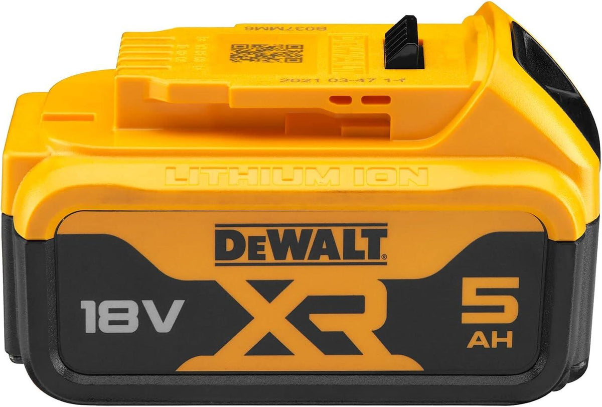 DeWalt DCB184 18V XR 5.0Ah Lithium-Ion Slide Battery Pack | 3-LED Charge Indicator, Compatible with DeWalt 18V XR Tools, 1 Battery