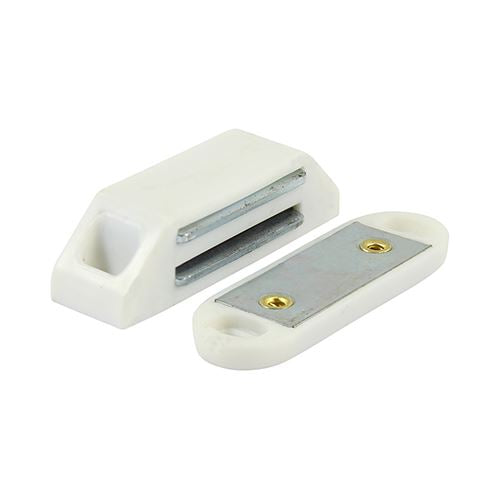 TIMCO Magnetic Catch 6kg White Pack 2