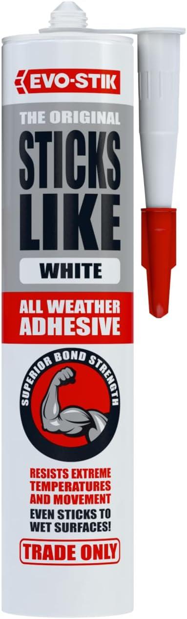 Evo-Stik White Sticks Like Grab Adhesive – Ideal for DIY, Construction & Home Repairs