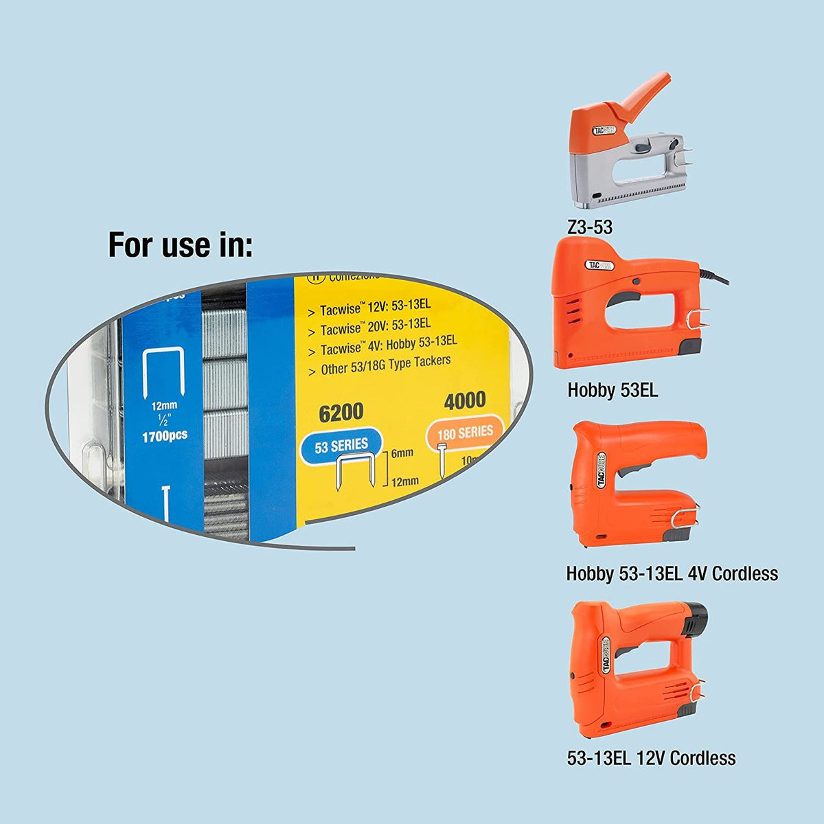 Tacwise 1628 Selection Pack 53/6-12 mm & 180/10 mm Staples & Nails Pack of 10200 – Professional Trade Stapling & Fixing Tool