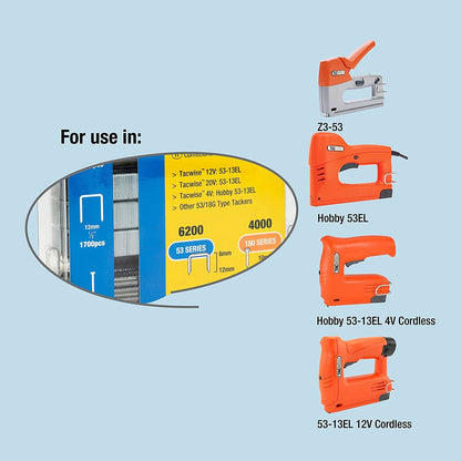 Tacwise 1628 Selection Pack 53/6-12 mm & 180/10 mm Staples & Nails Pack of 10200 – Professional Trade Stapling & Fixing Tool
