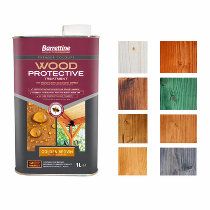 Barrettine Wood Protective Treatment Shed Fence Timber Wood Stain All Colours