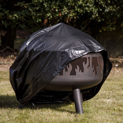 Dellonda DG242 Deluxe 24" Fire Pit, Fireplace, Outdoor Patio Heater, Decoration Rings, Supplied with Cooking Grill, Safety Screen, Poker & Cover |