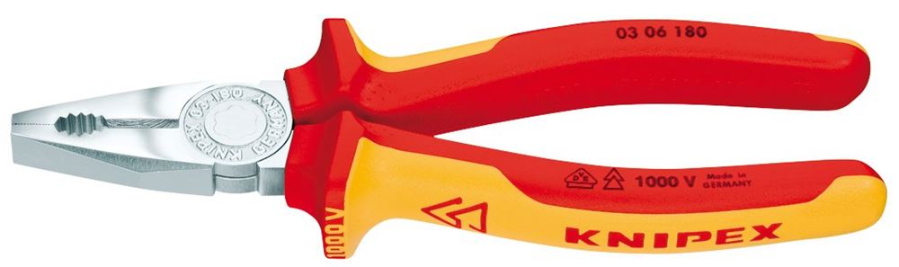 Draper VDE COMBI PLIER 180MM 81204 VDE Fully Insulated Combination Pliers