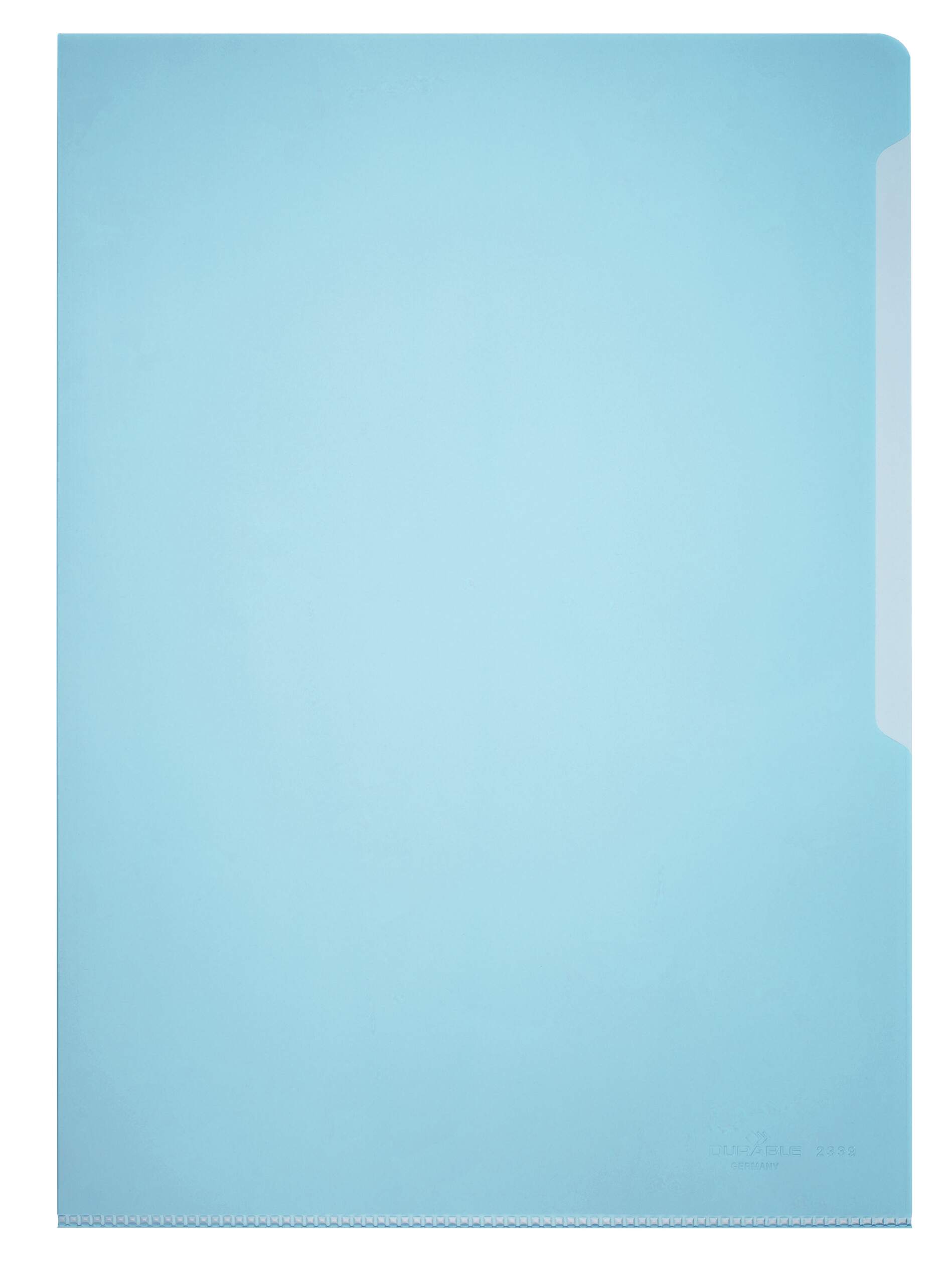 Durable Clear Plastic Cut Flush Document Wallet Folder | 50 Pack | A4 Blue