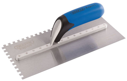 81231 Draper Expert Expert Soft Grip Adhesive Spreading Trowel, 120 x 280mm AST11/SGW Adhesive Trowels Professional Trade DIY Workshop Garage Use