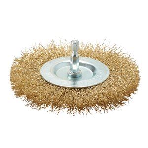 Draper BRASSED WIRE WHEEL 100MM 41428 41428 Brassed Steel Crimped Wire Wheel Brushes