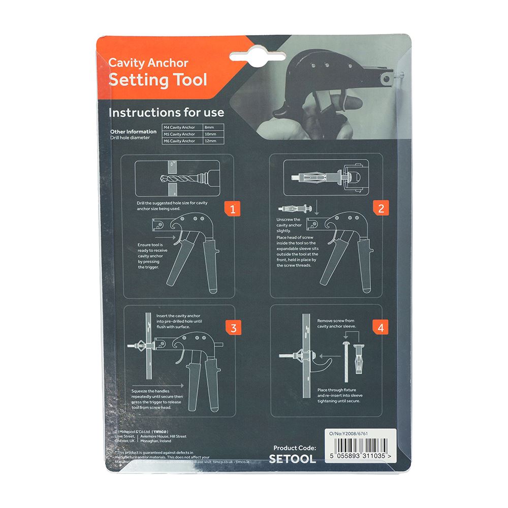 TIMCO Cavity Anchor Setting Tool Pack 1