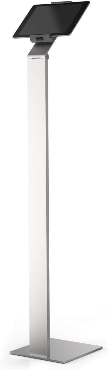 Durable Aluminium Tablet Holder iPad Floor Stand 7-13in Lockable Silver | Durable Tablet Stand for Office, Warehouse and Workplace Use