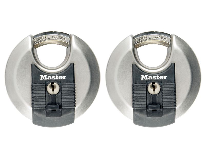 MasterLock M40EURT Excell� Stainless Steel Discus 70mm Padlock Keyed Alike x 2