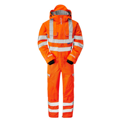 Pulsar PR505 Hi Vis Orange Waterproof Coverall RIS-3279-TOM Rail Workwear EN ISO 20471
